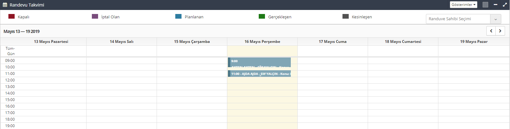 Randevu Planı Nasıl Görüntülenir?